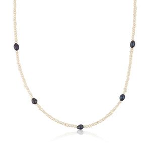 Mini Pearl Black + White Necklace